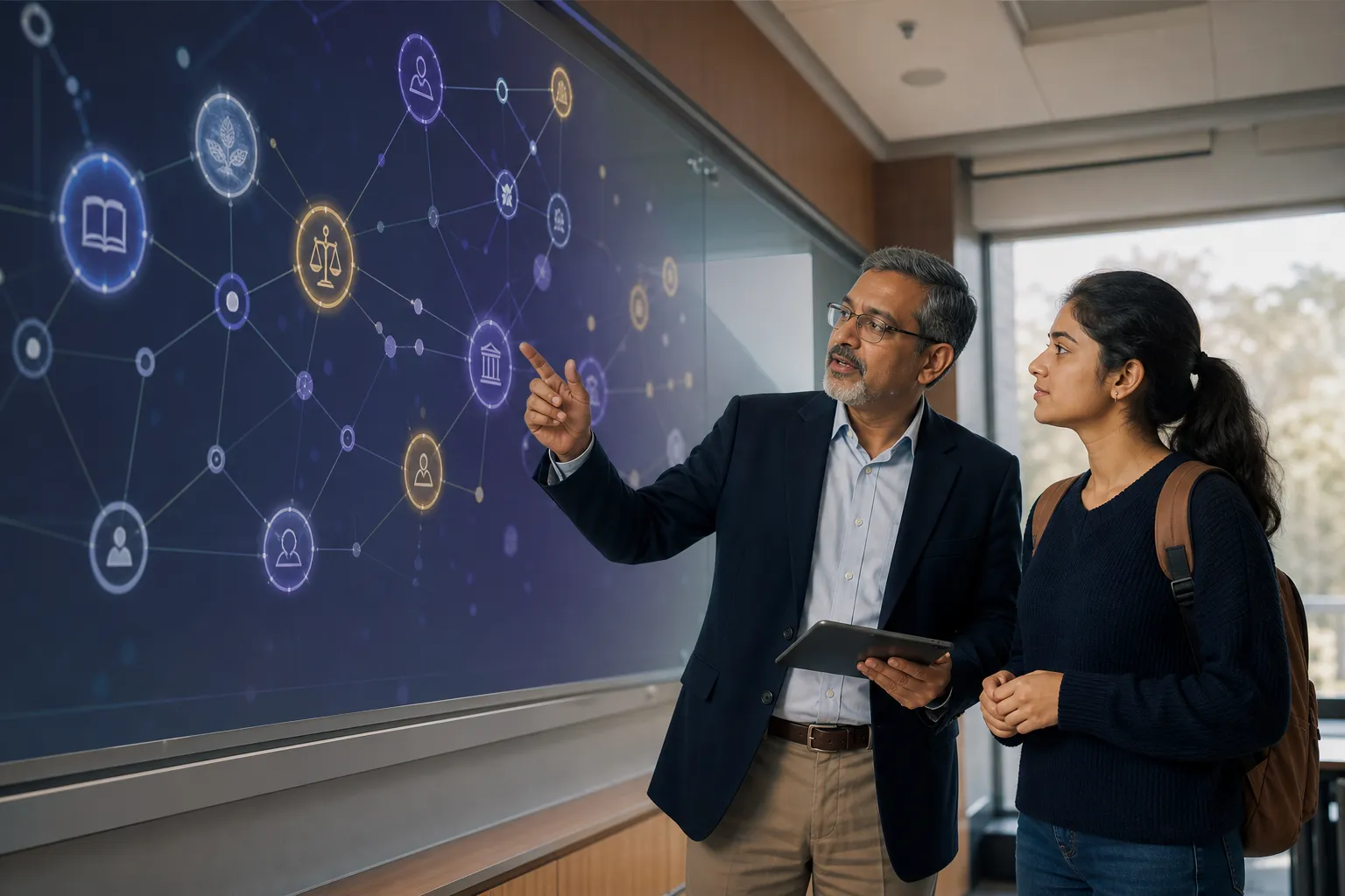 Faculty-governed AI viva session with a student growth dossier